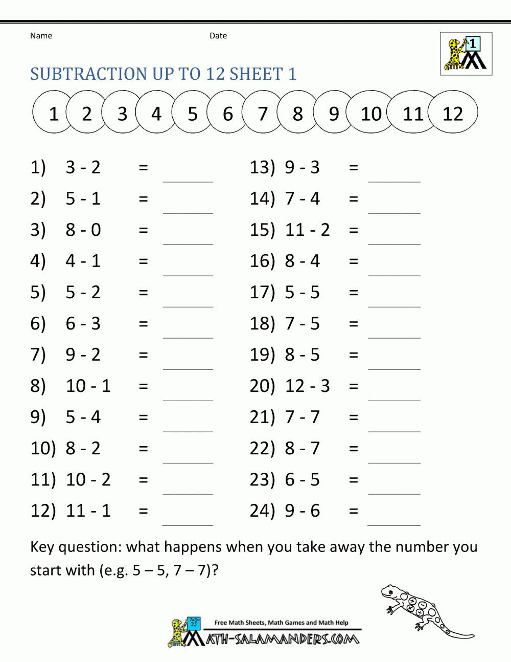 Printable Worksheets For 1st Grade Math