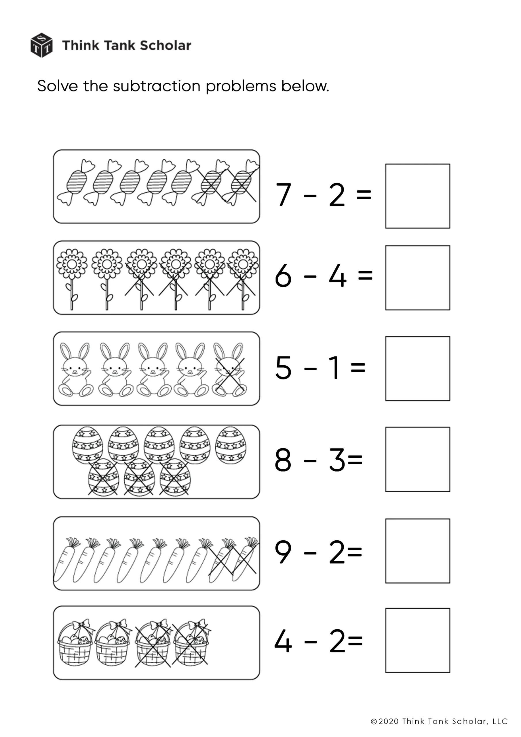 Free Printable Subtraction Worksheets Grade 1