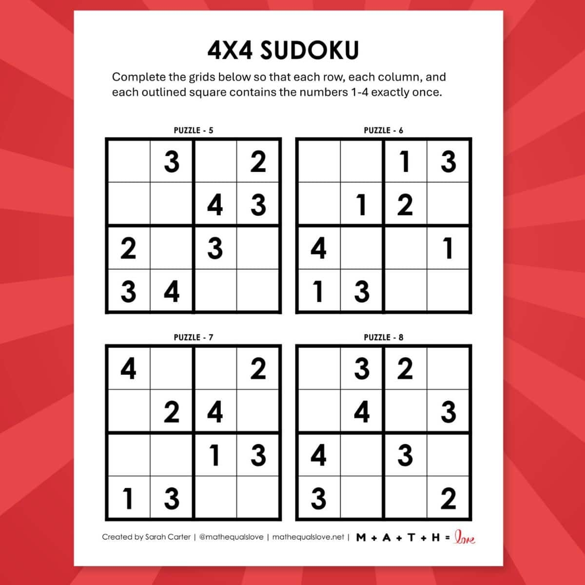 Sudoku Puzzles Free Printable