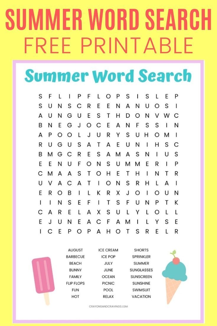 Free Printable Summer Word Puzzles