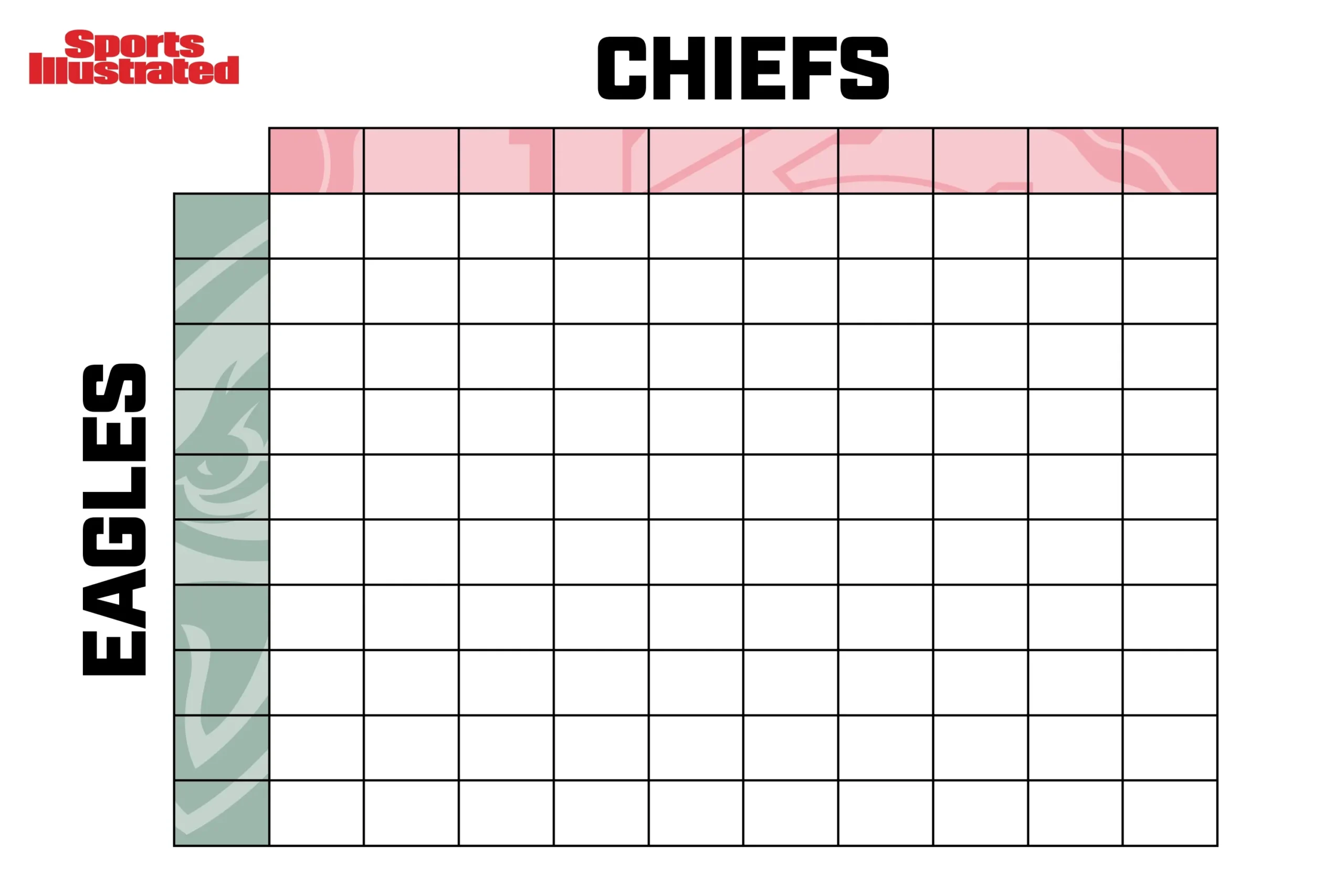 Super Bowl 2025 Squares Game Printable Downloadable Super Bowl 