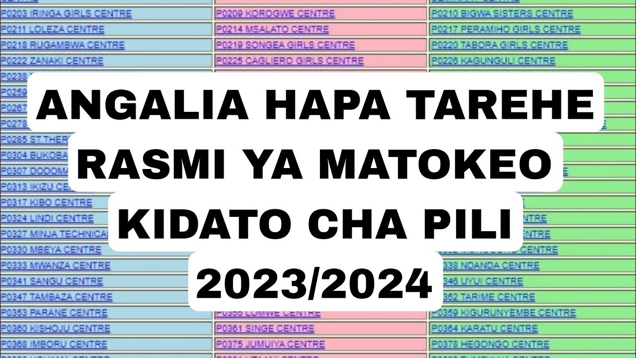 TAREHE YA MATOKEO KIDATO CHA PILI 2023 2024 Angalia Hapa Form Two Results 2023