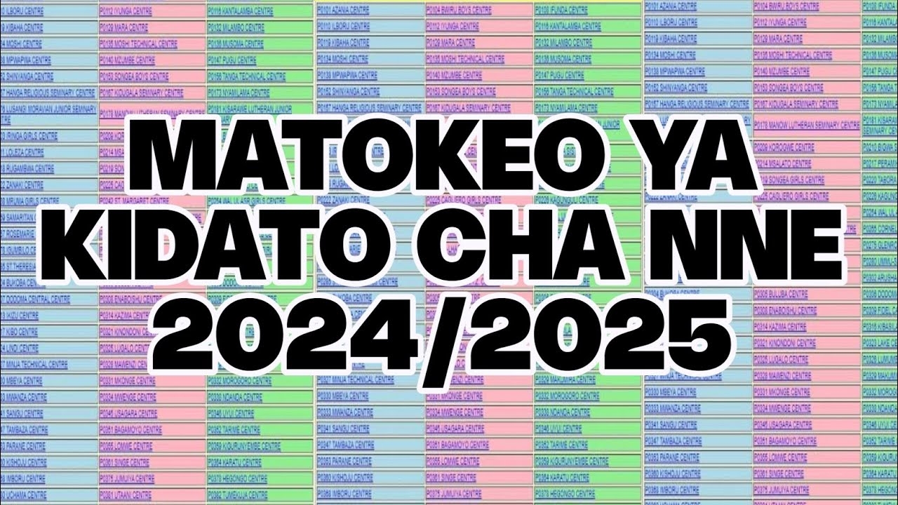 TAZAMA MATOKEO YA KIDATO CHA NNE 2024 2025 NECTA TAZAMA HAPA FORM FOUR RESULTS 2024 2025
