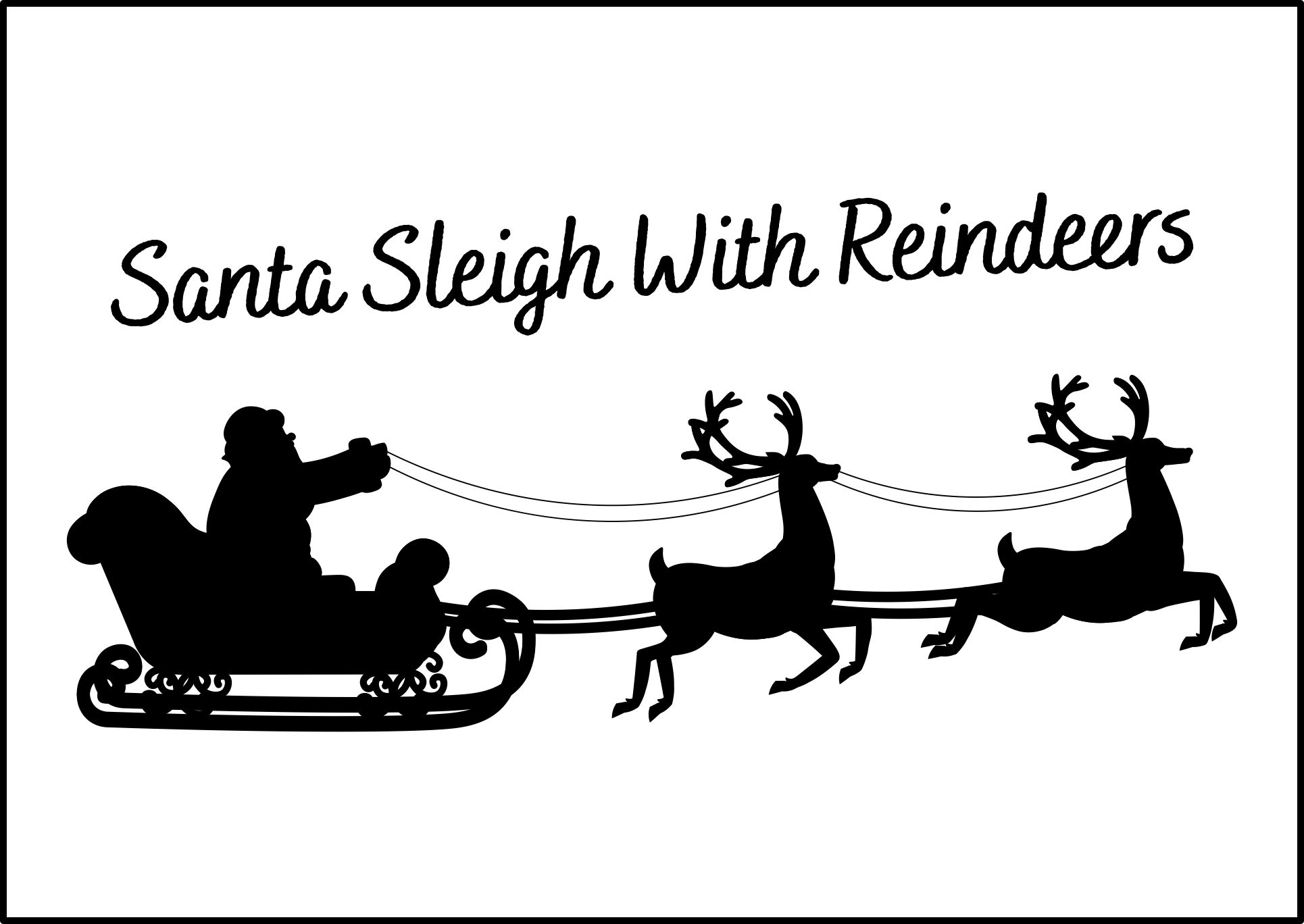 Free Printable Santa Sleigh And Reindeer Template
