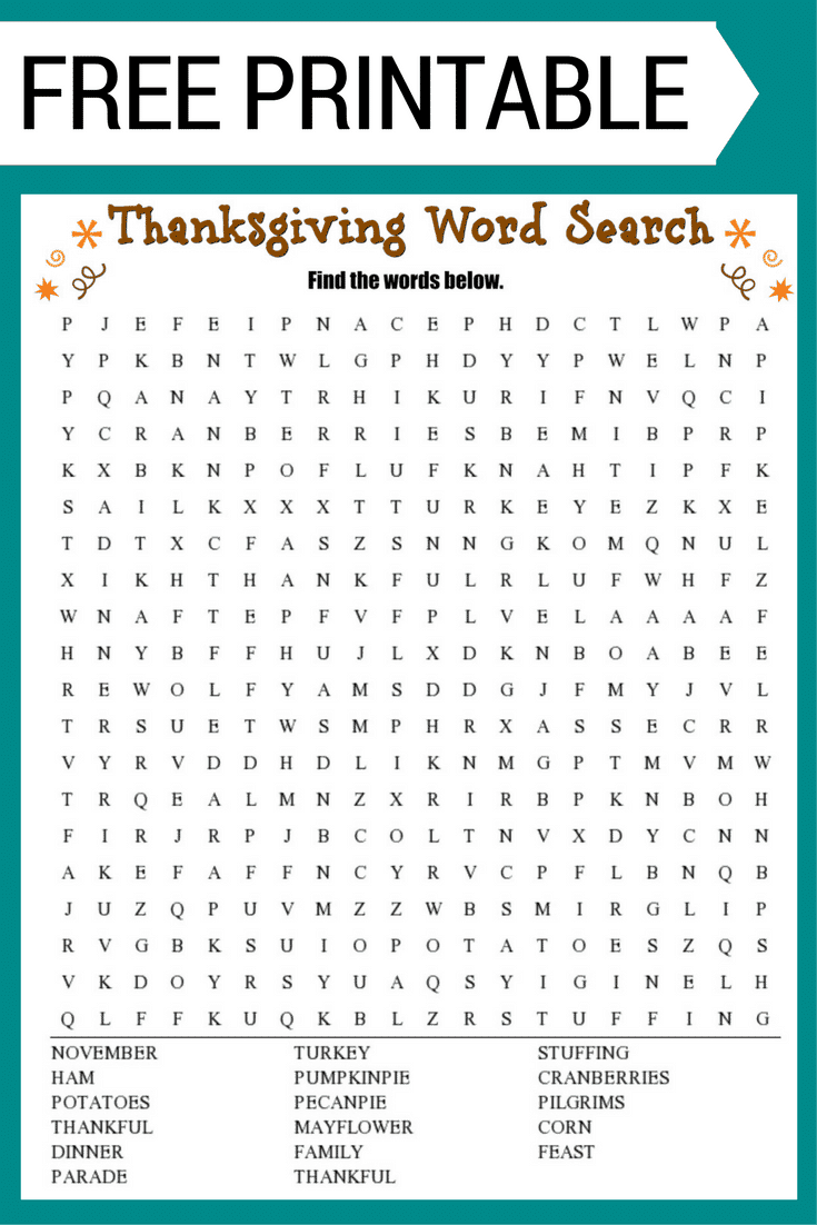 Free Printable Thanksgiving Puzzles Adults
