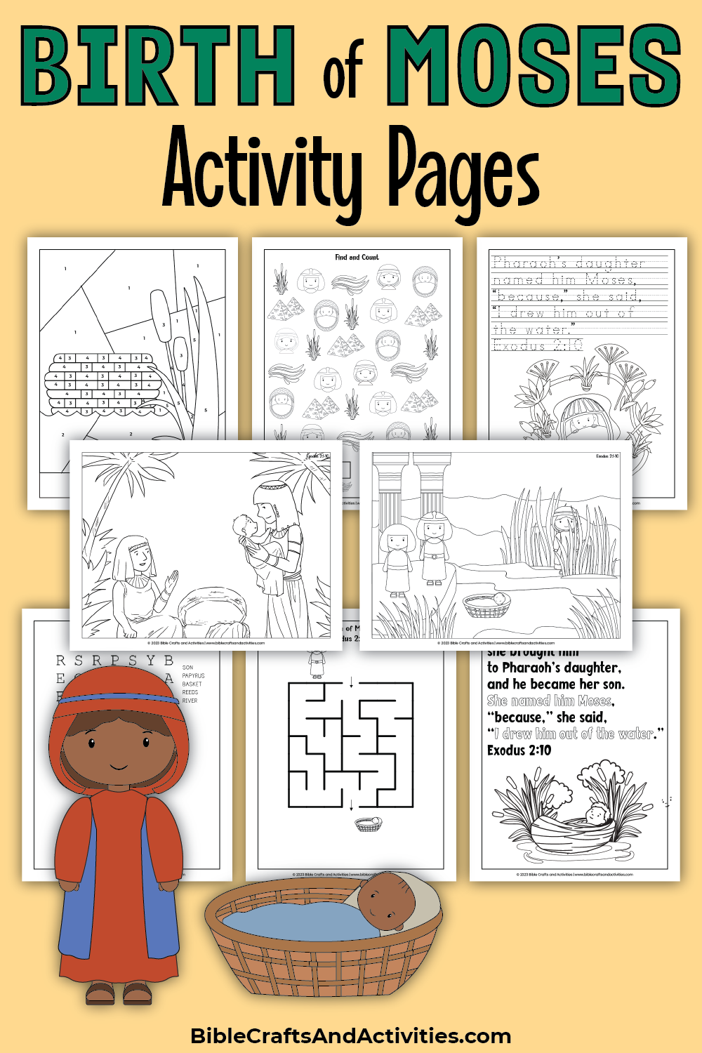 Moses Bible Activity Worksheets Printable