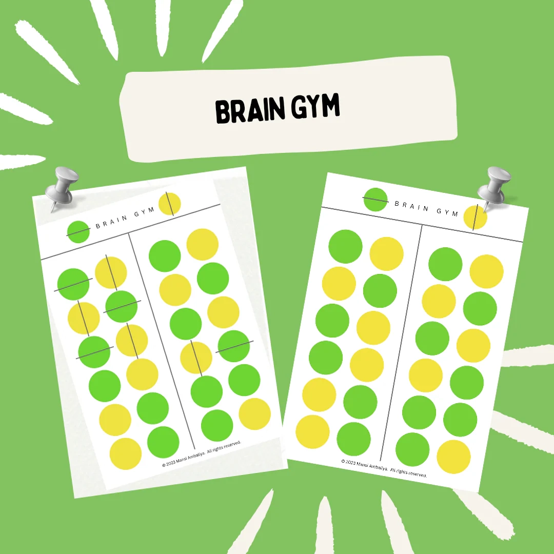 The Brain Gym Worksheet For Kids Digital Download 