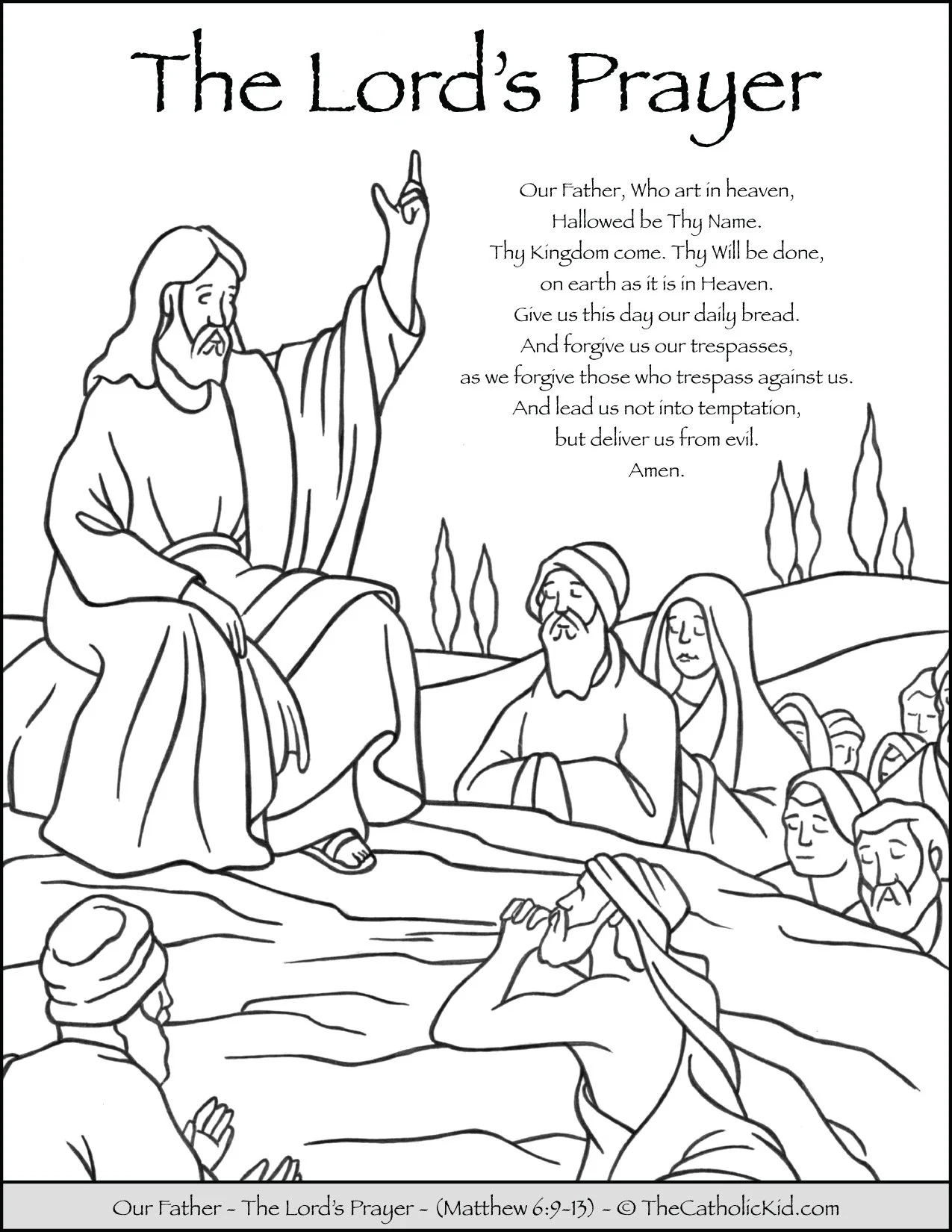 The Lord s Prayer Our Father Prayer Coloring Page 