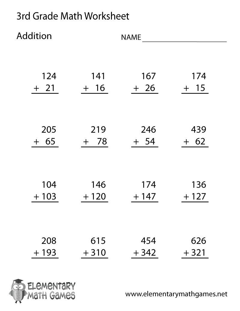 Printable School Worksheets 3rd Grade