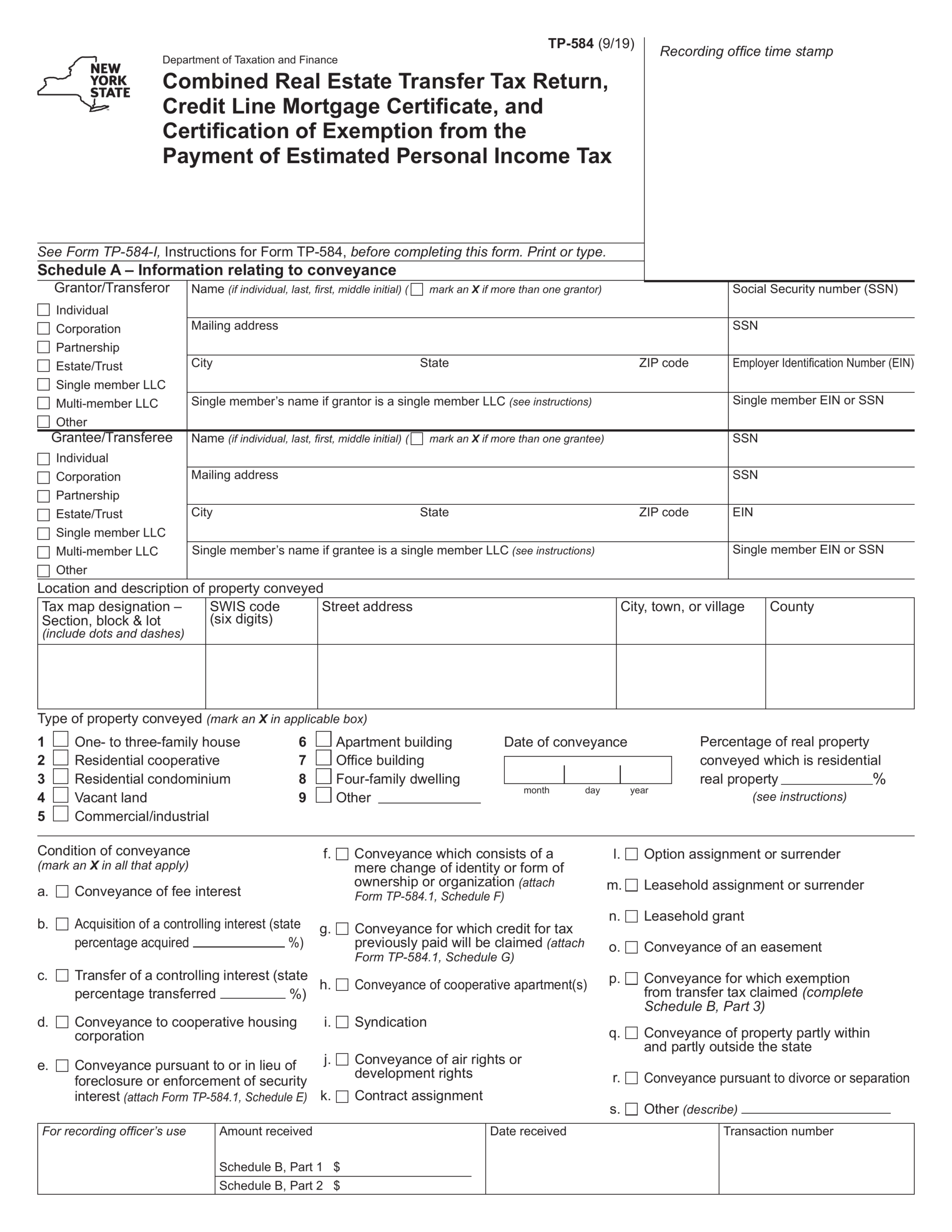 TP 584 Transfer Tax Return 2024 2025 Fill PDF Guru