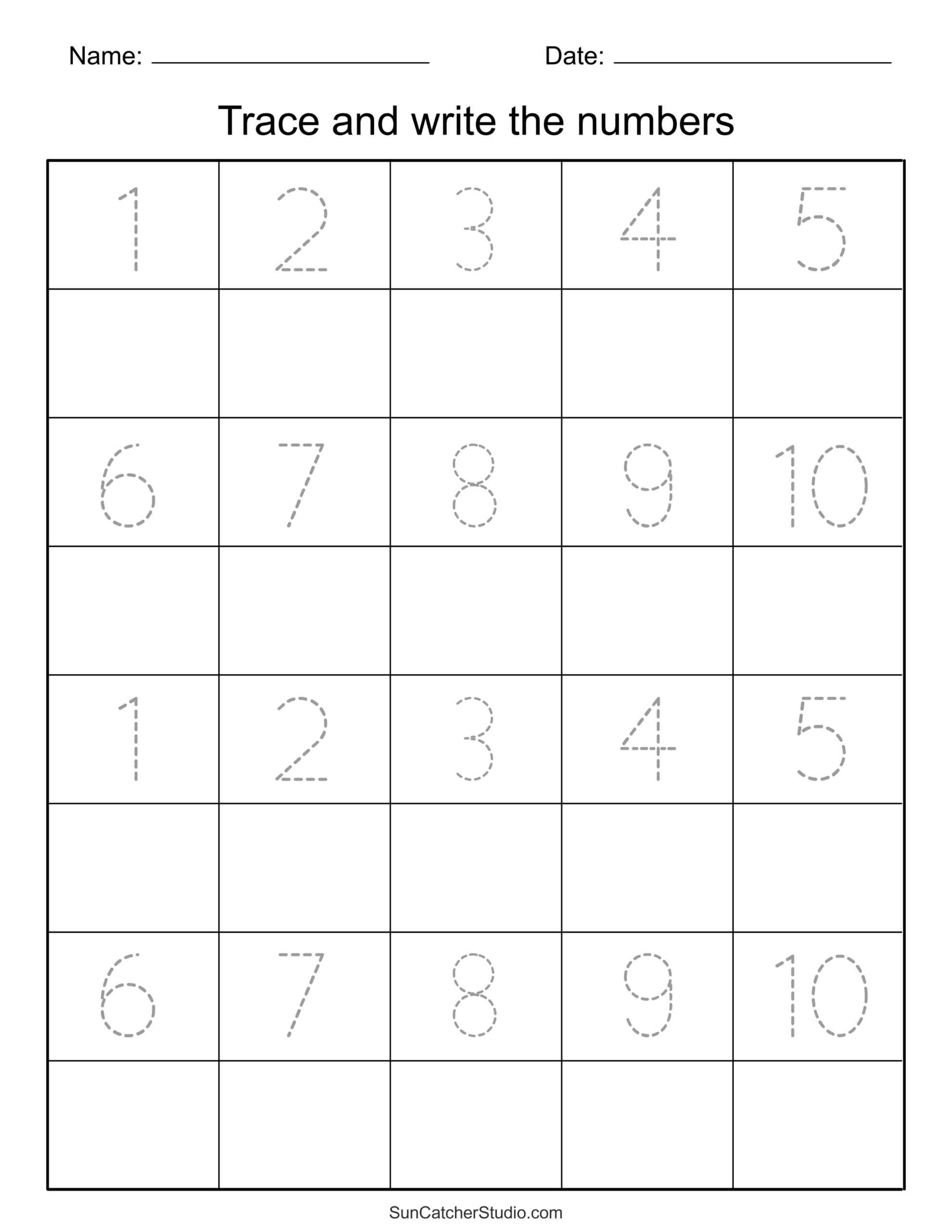 Number Worksheets Printable Free