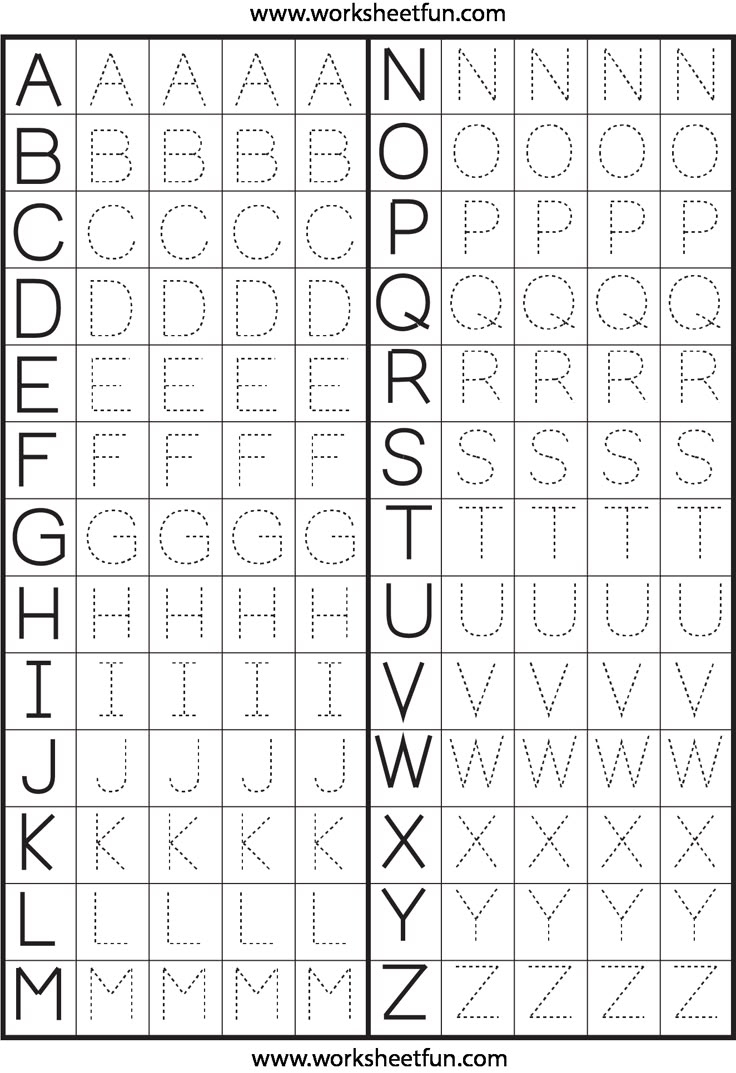 Tracing Uppercase Letters Capital Letters 3 Worksheets 
