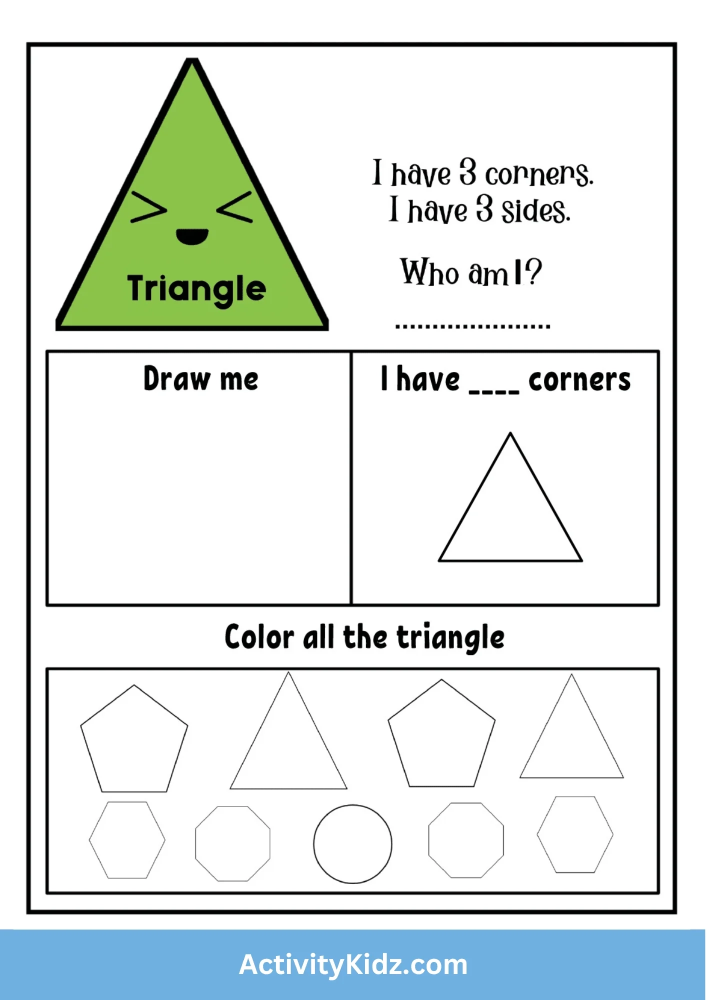 Free Printable Triangle Worksheet