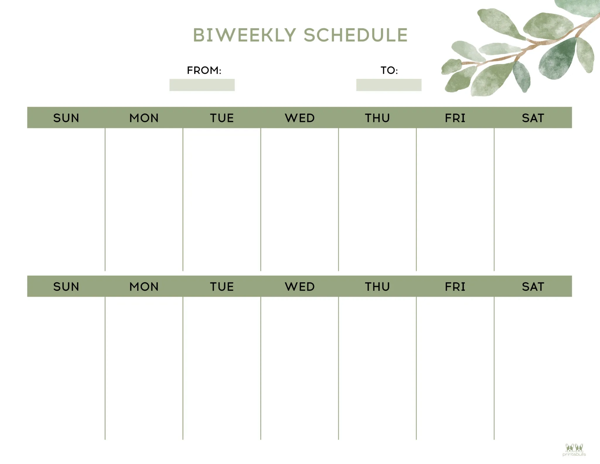 Two Week Planner Printable Printable Party Favors