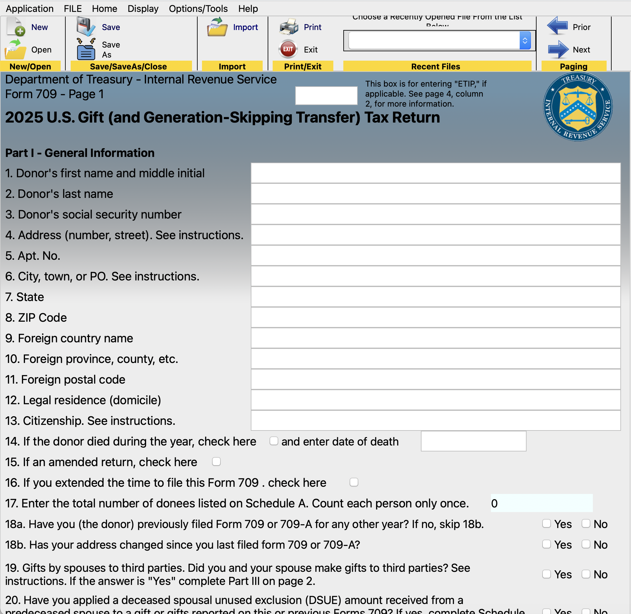 U S Gift Tax 2025 Form 709 Puritas Springs Legal Software