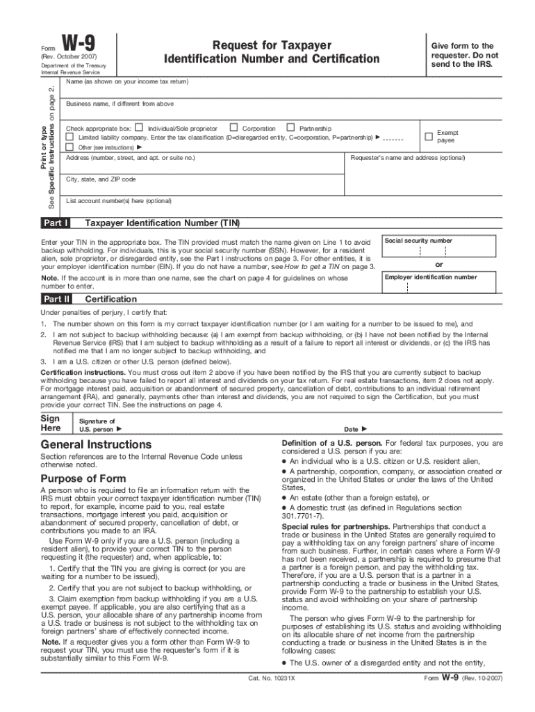University Of Wisconsin Superior Taxpayer Identification Request 