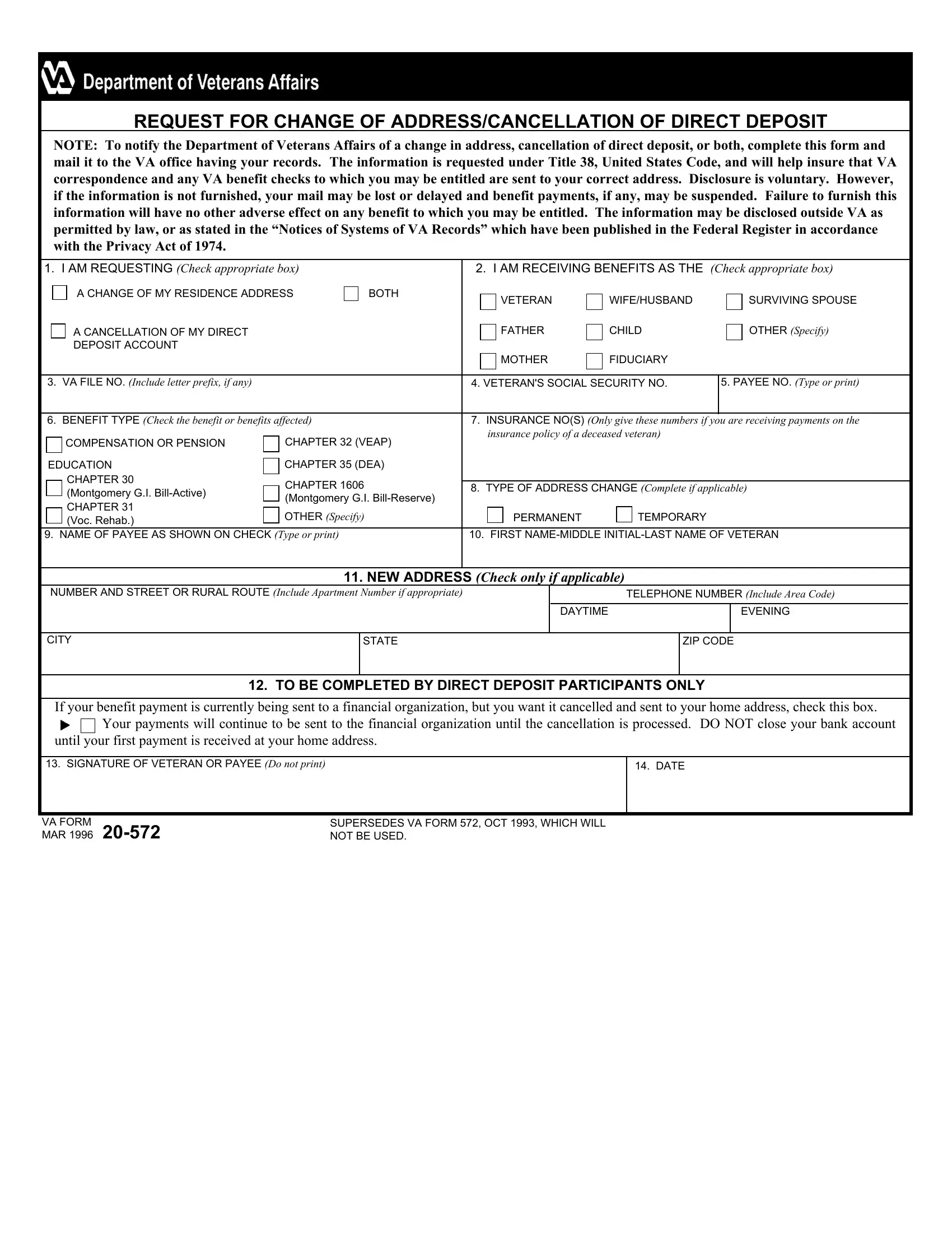 Va Form 20-5455