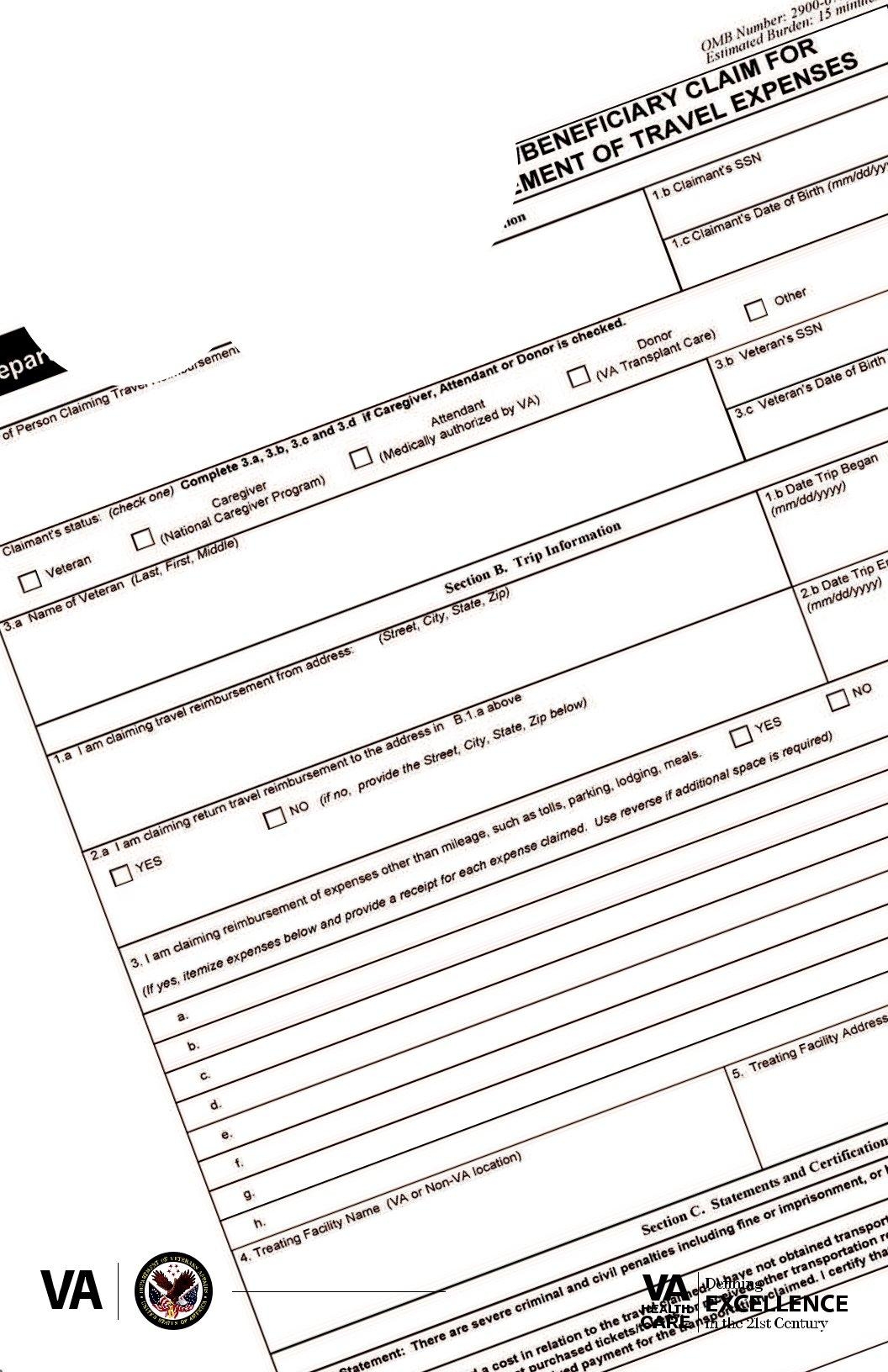 Va Travel Forms Printable Blank