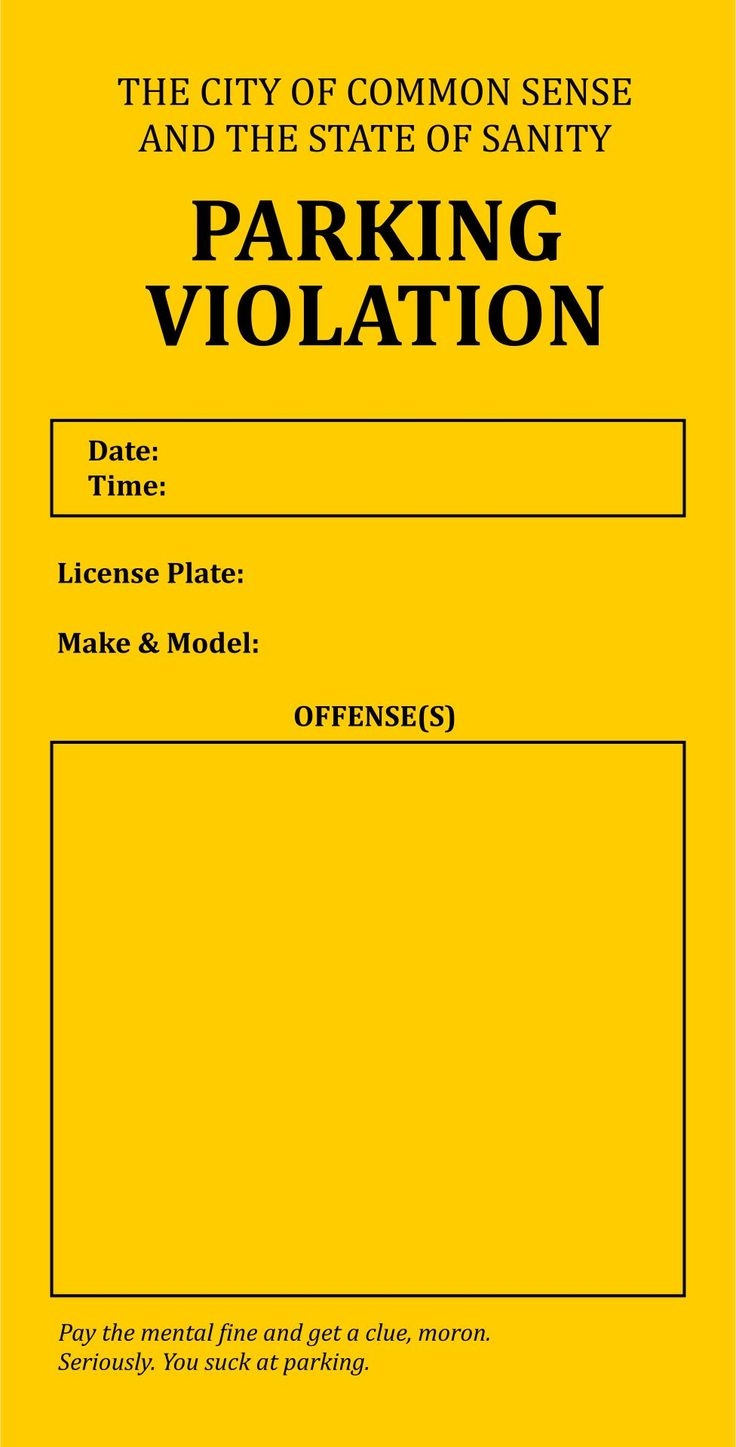 Free Printable Parking Ticket Template