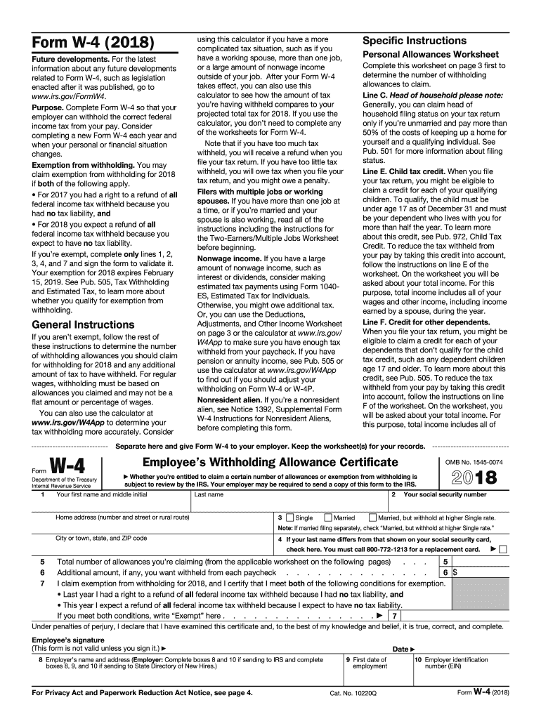 W4 Form 2024 Printable