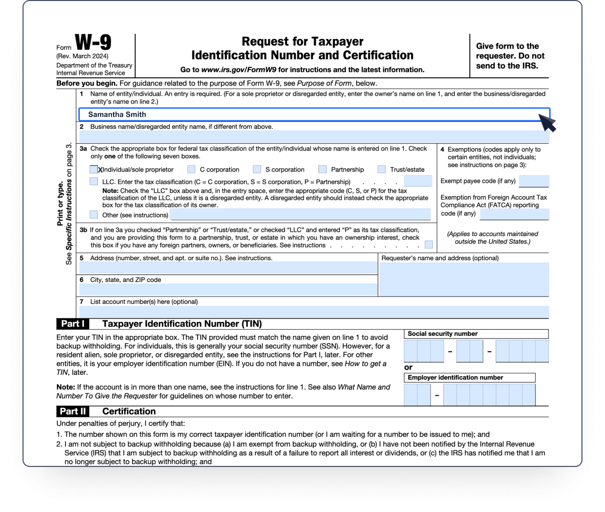 Free W9 Form 2024 Pdf Download