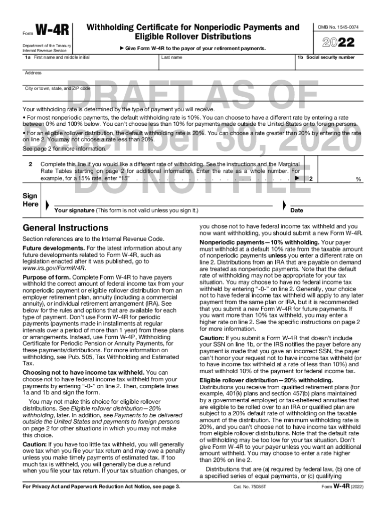 Irs Form W-4r