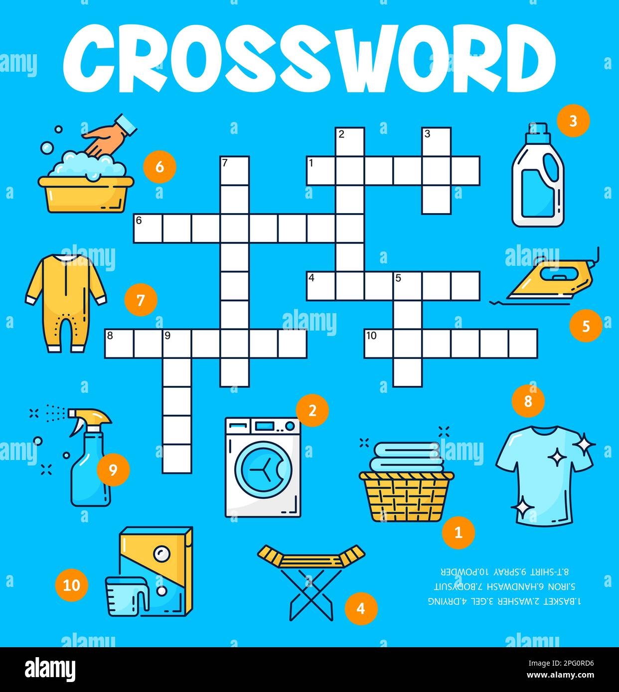 Washing And Cleaning Crossword Puzzle Worksheet Find Word Quiz 