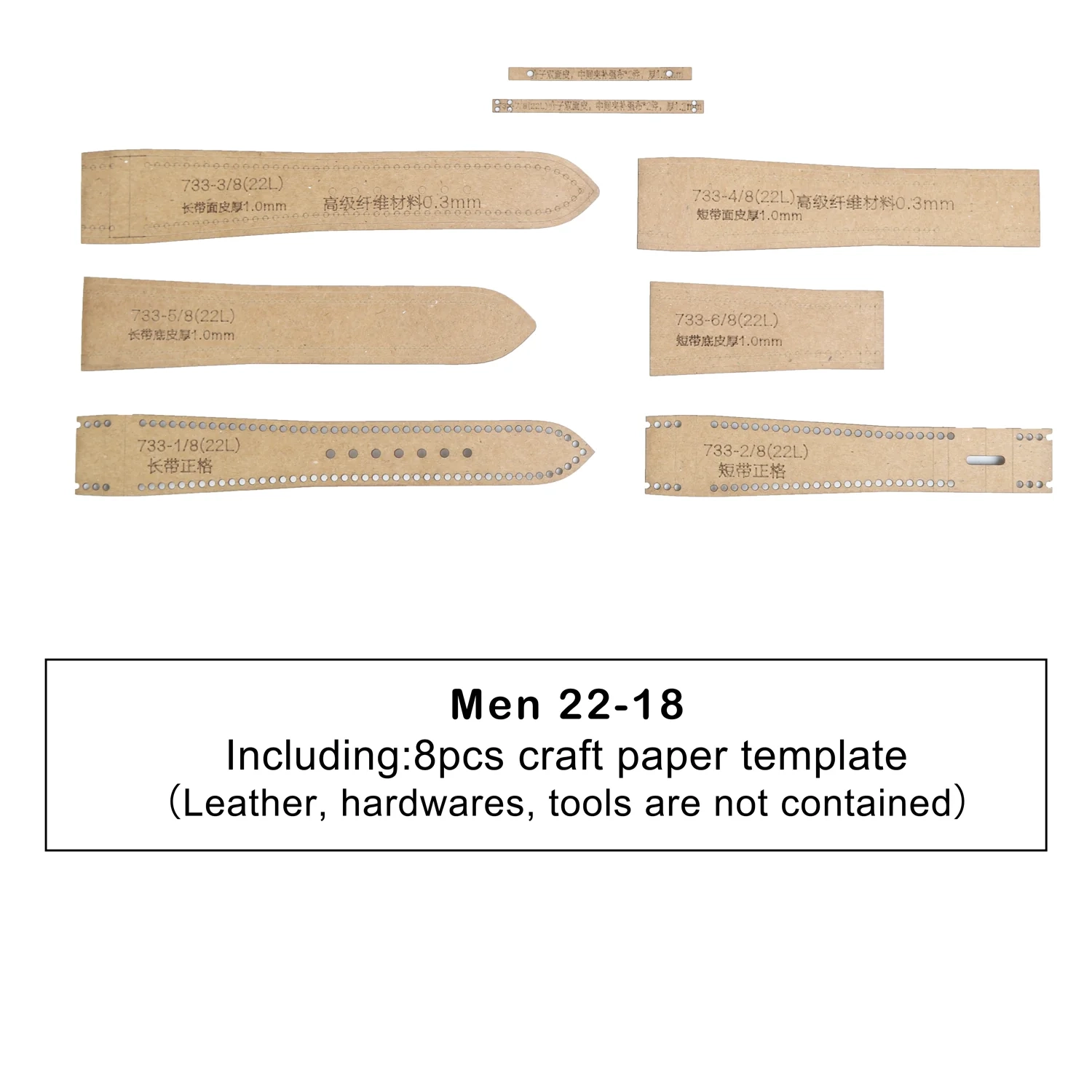 Watch Strap Band Stencil Template 0 56mm Thick Kraft Paper WUTA Men 22 18pattern