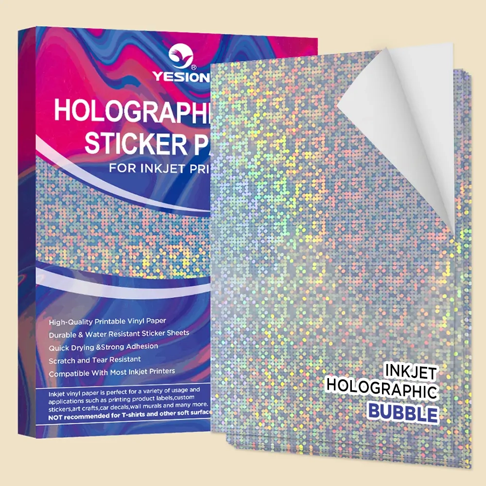 Waterproof A4 Sticker Paper Holographic Bubble For Inkjet Printer