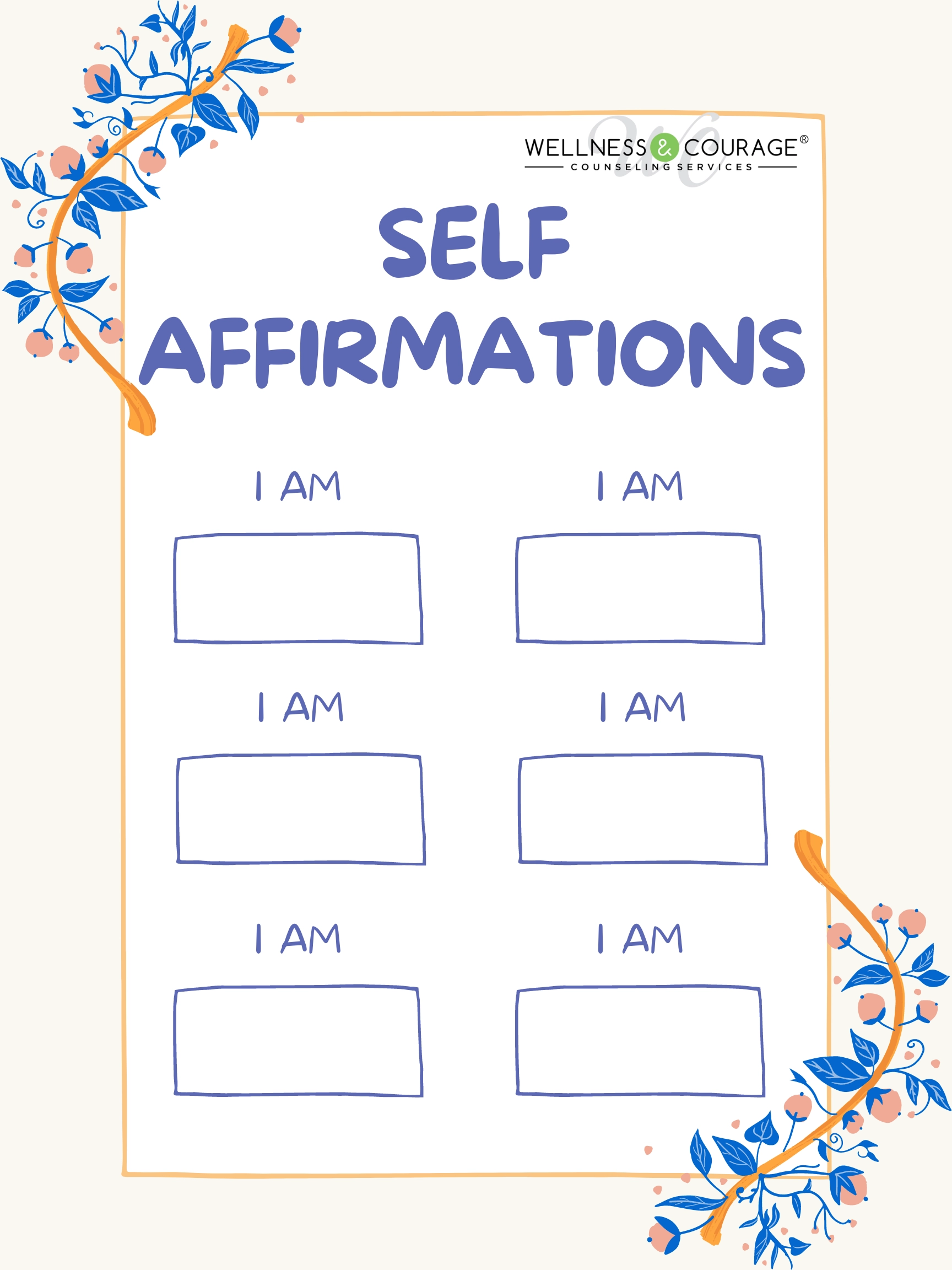 Wellness amp Courage Self Guided Worksheets Wellness amp Courage