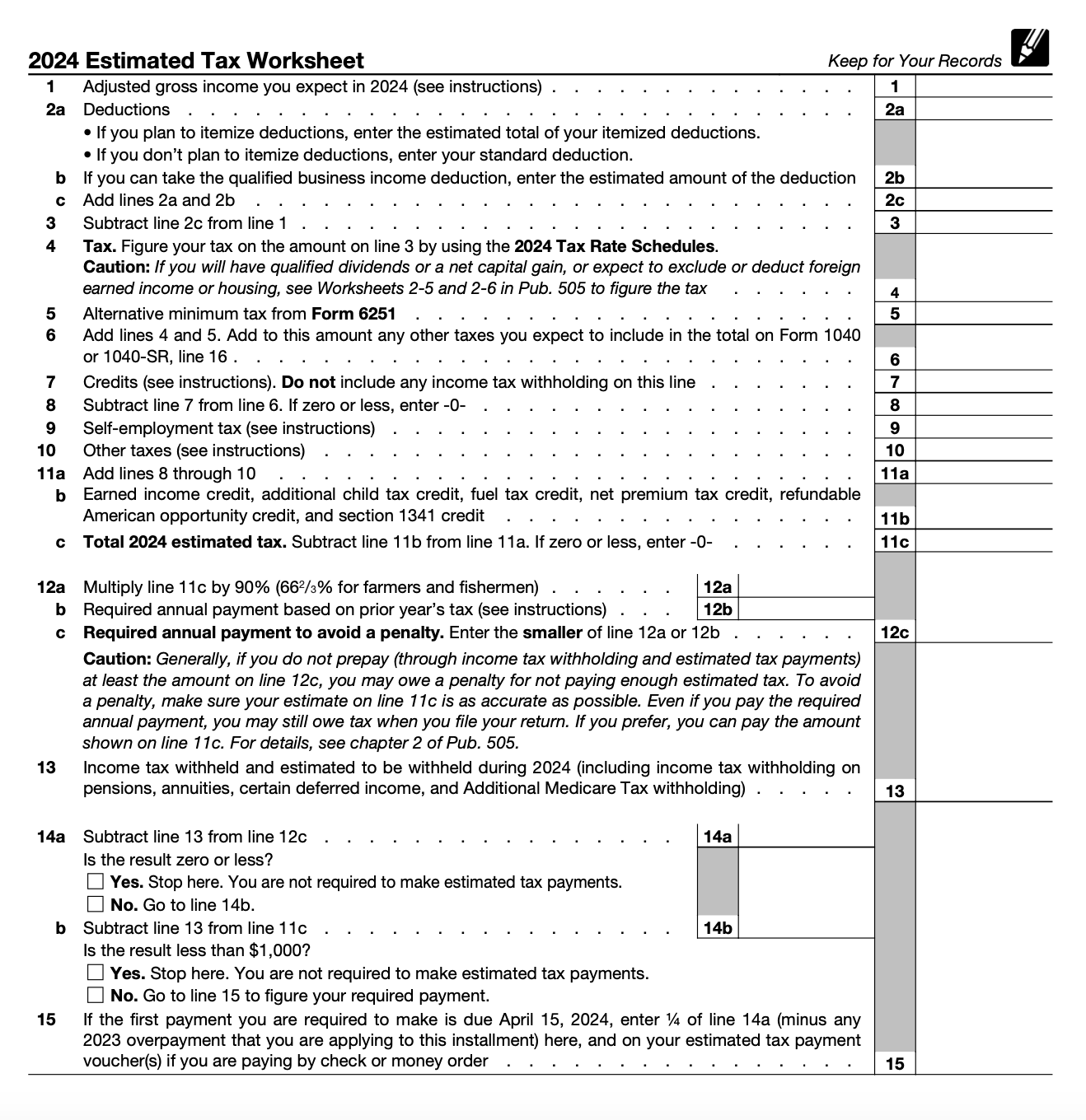 Irs Form Estimated Tax 2024