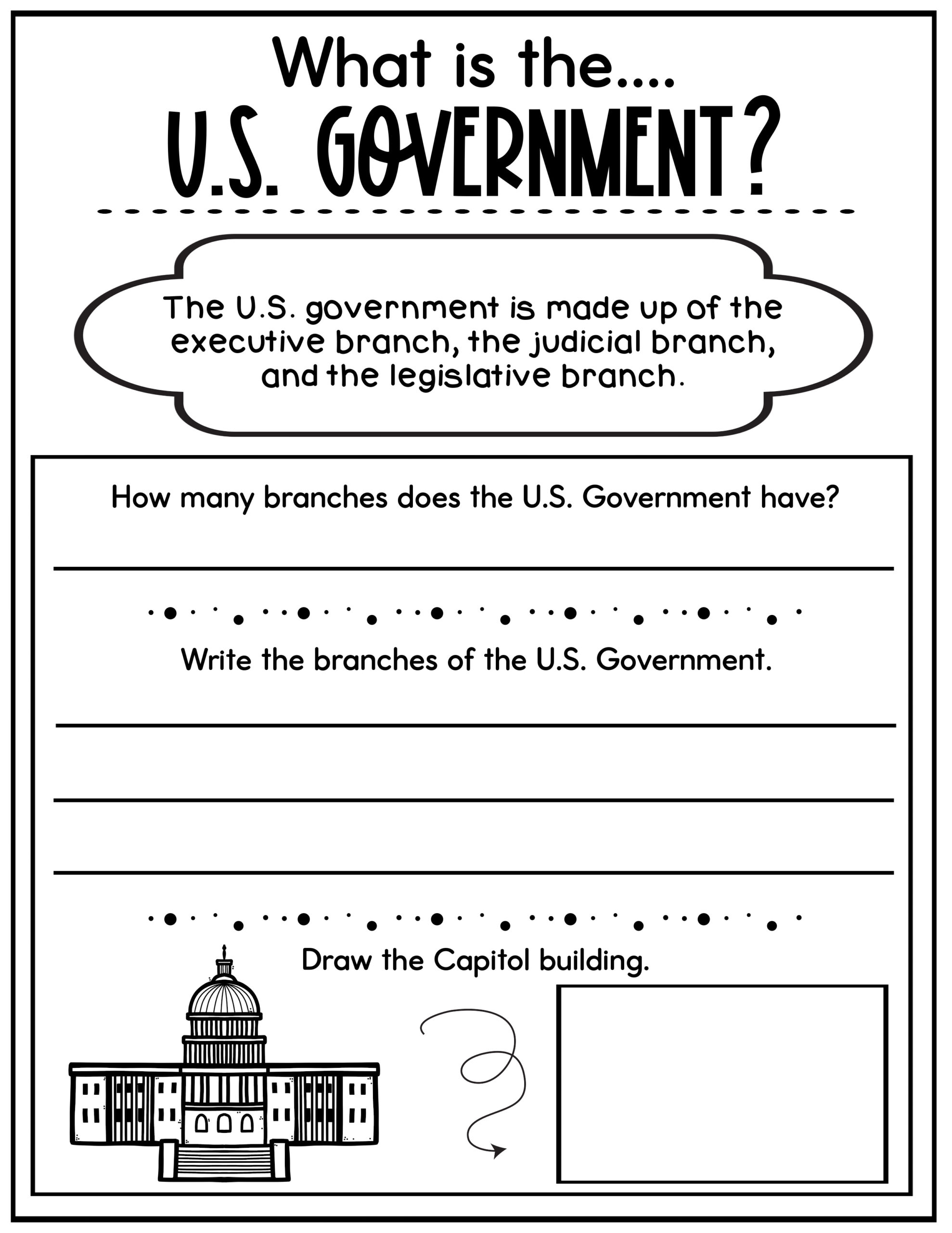 What Is The U S Government Worksheets Reading Comprehension 