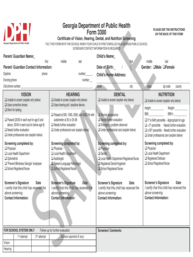 School Form 3300 Printable