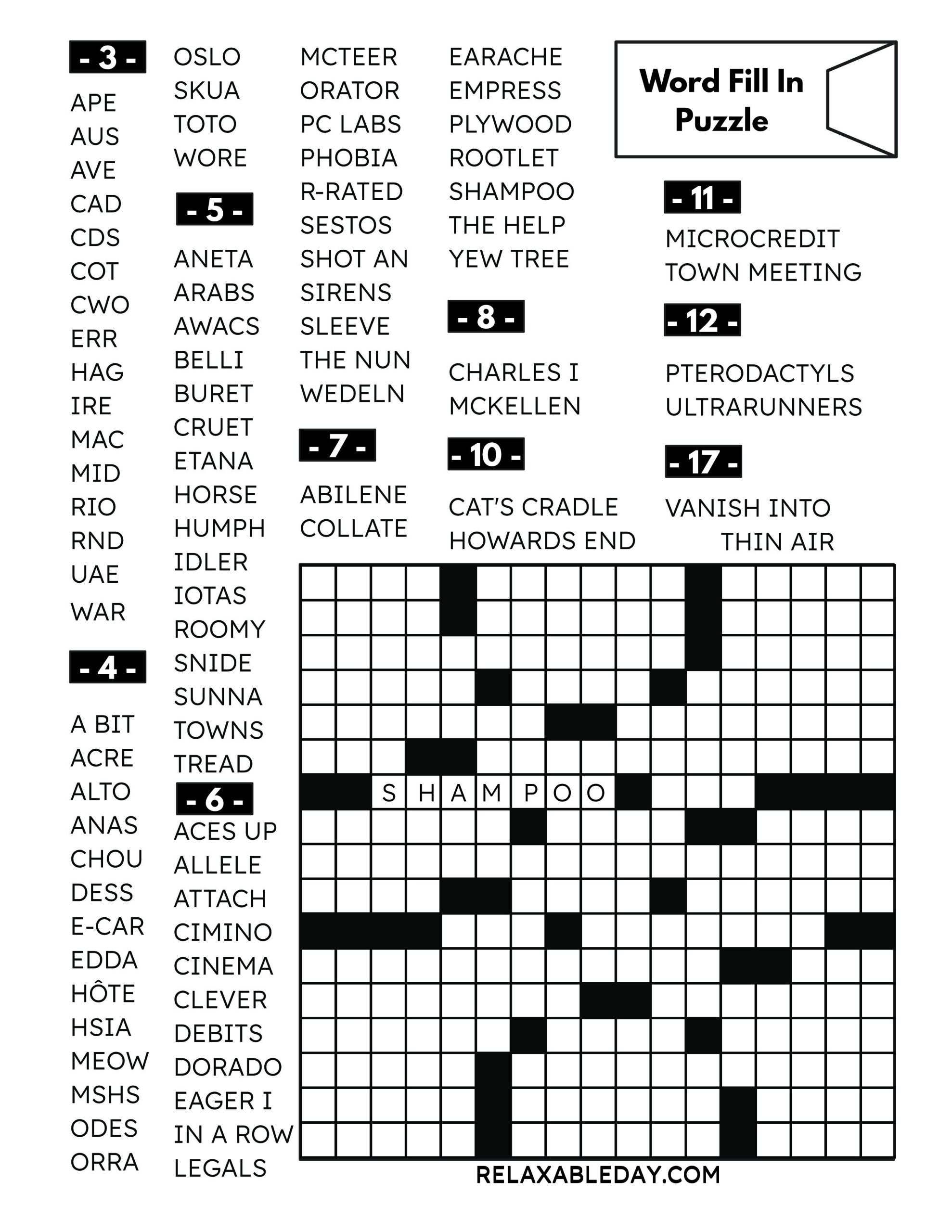 Word Fill Ins Fun And Relaxable