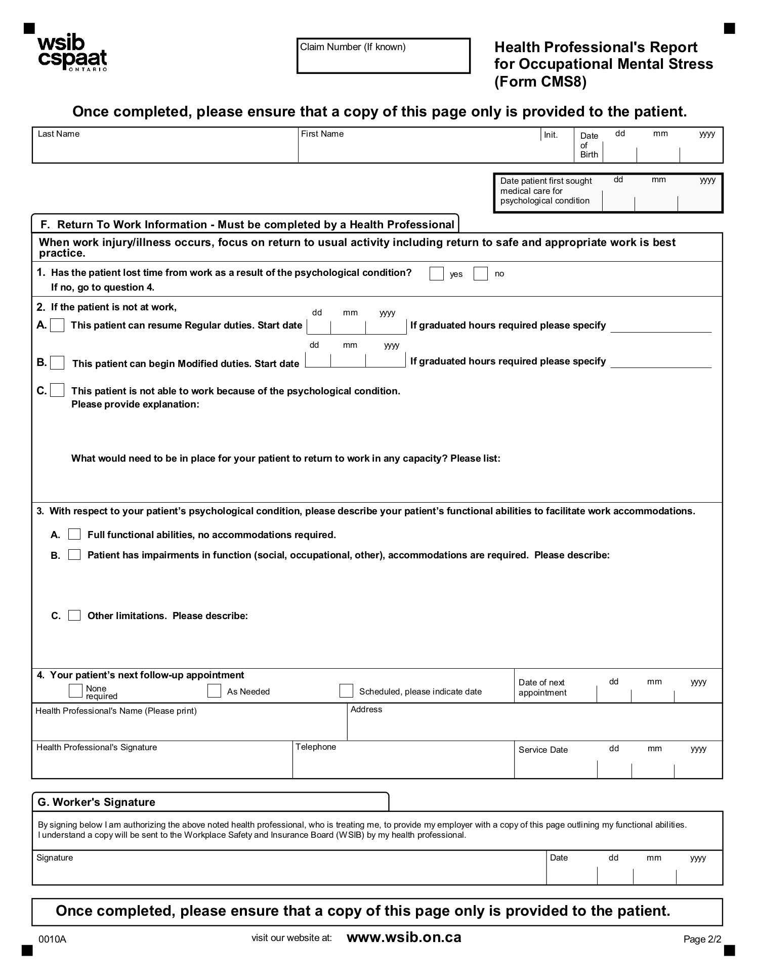 Wsib Form 7 Pdf