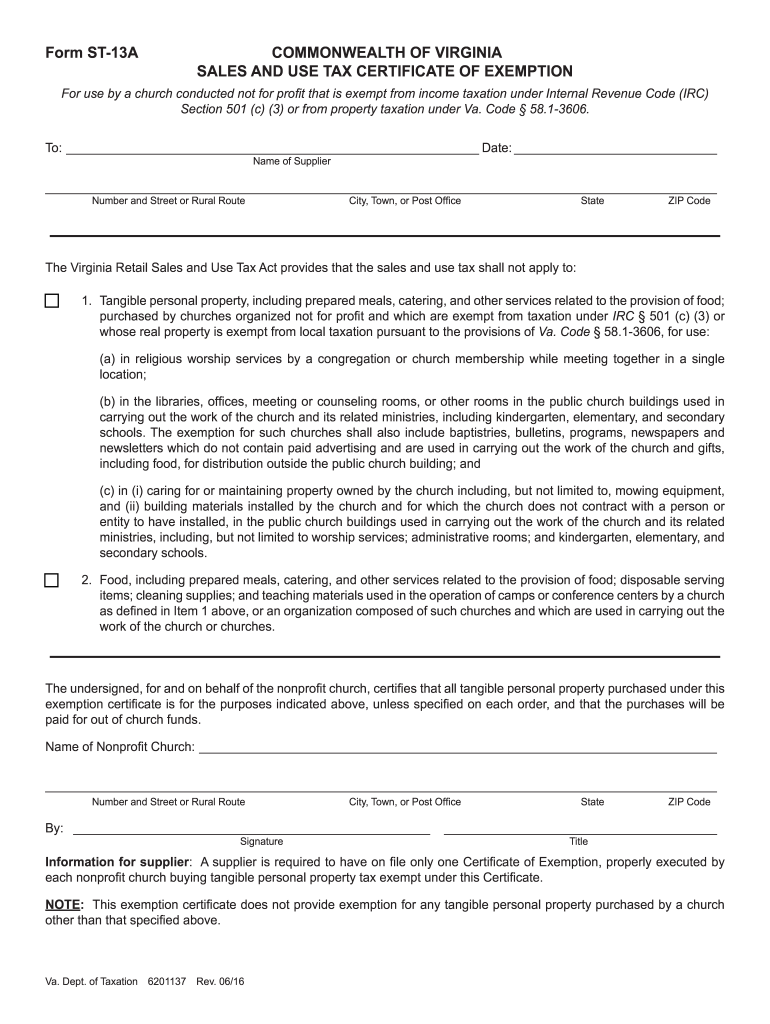 2016 2025 Form VA DoT ST 13A Fill Online Printable Fillable 