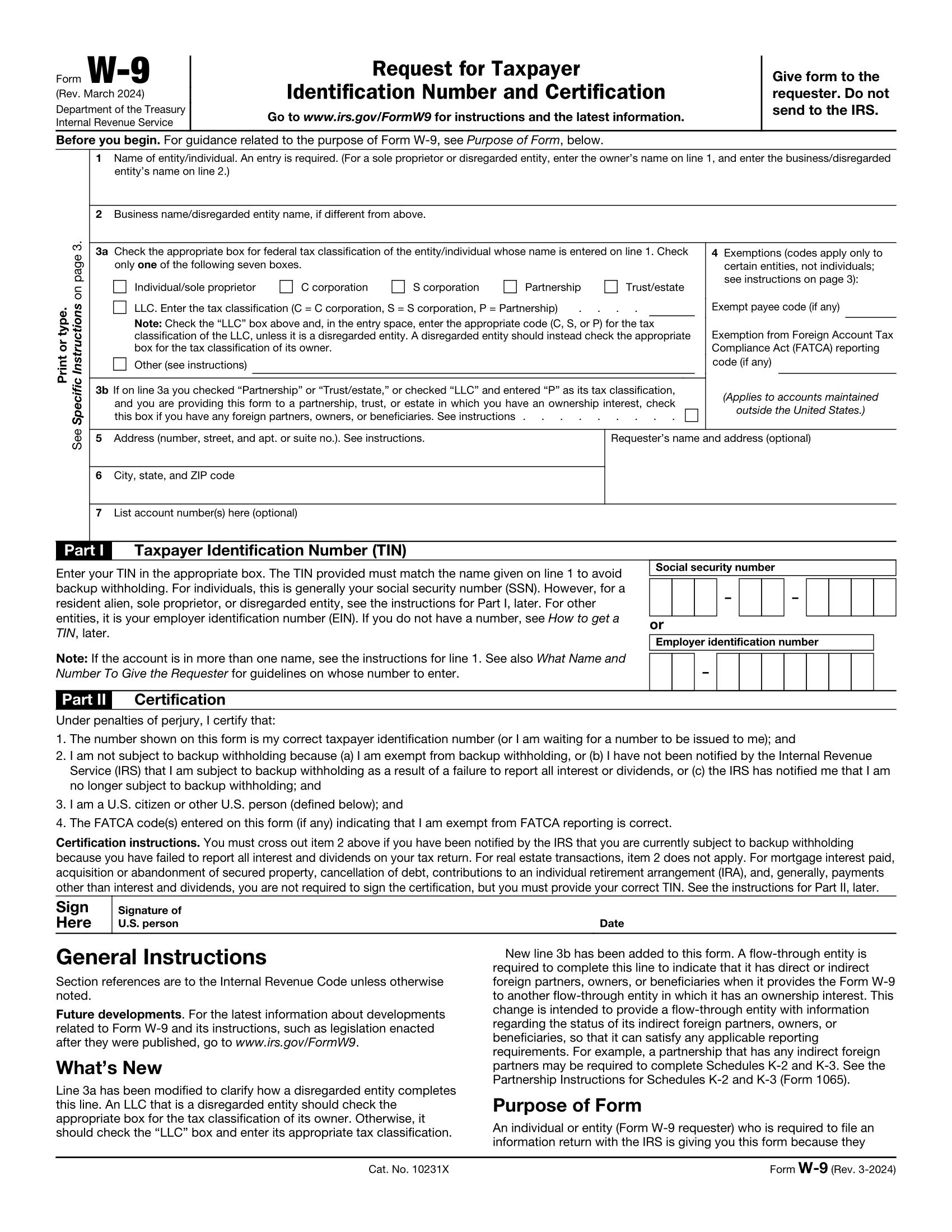 W 9 Form Pdf Printable 2025