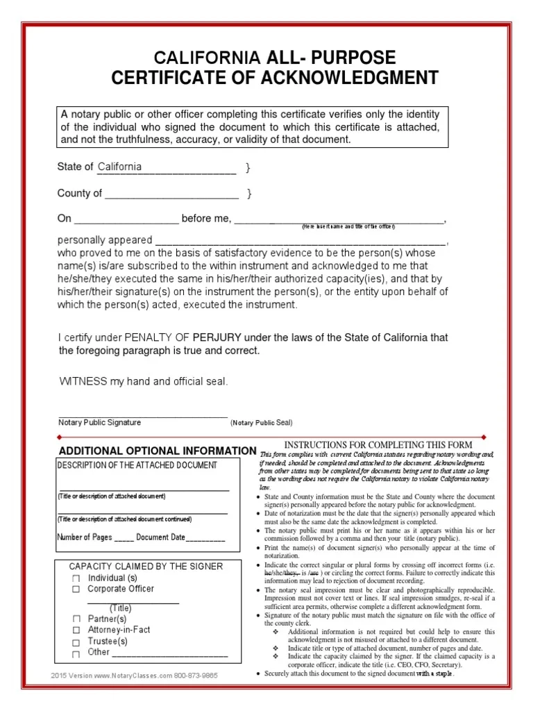 all purpose notary acknowledgment form pdf notary public