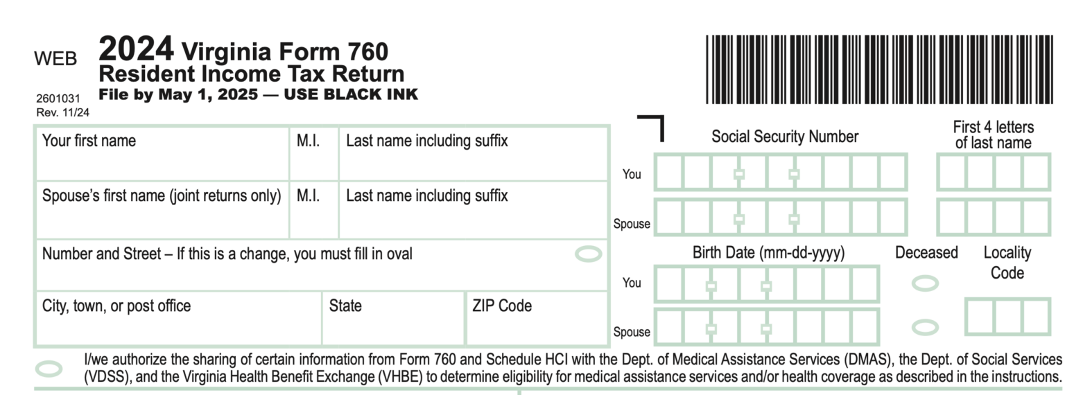 Va State Tax Form 2025