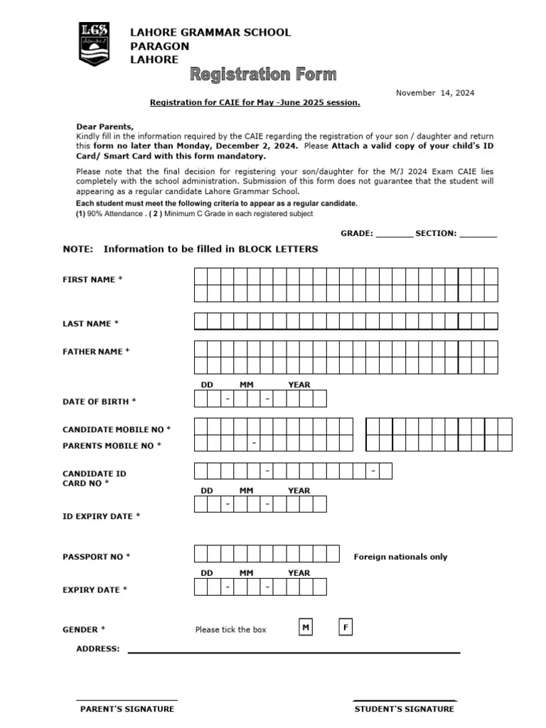 gce o level registration 2025 details pdf