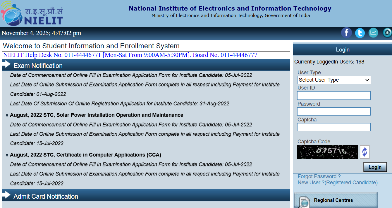 nielit dlc december 2025 exam form and fee payment deadline