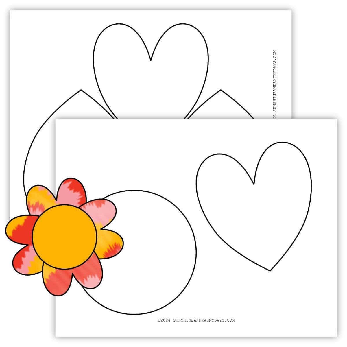Free Printable Heart Flower Template