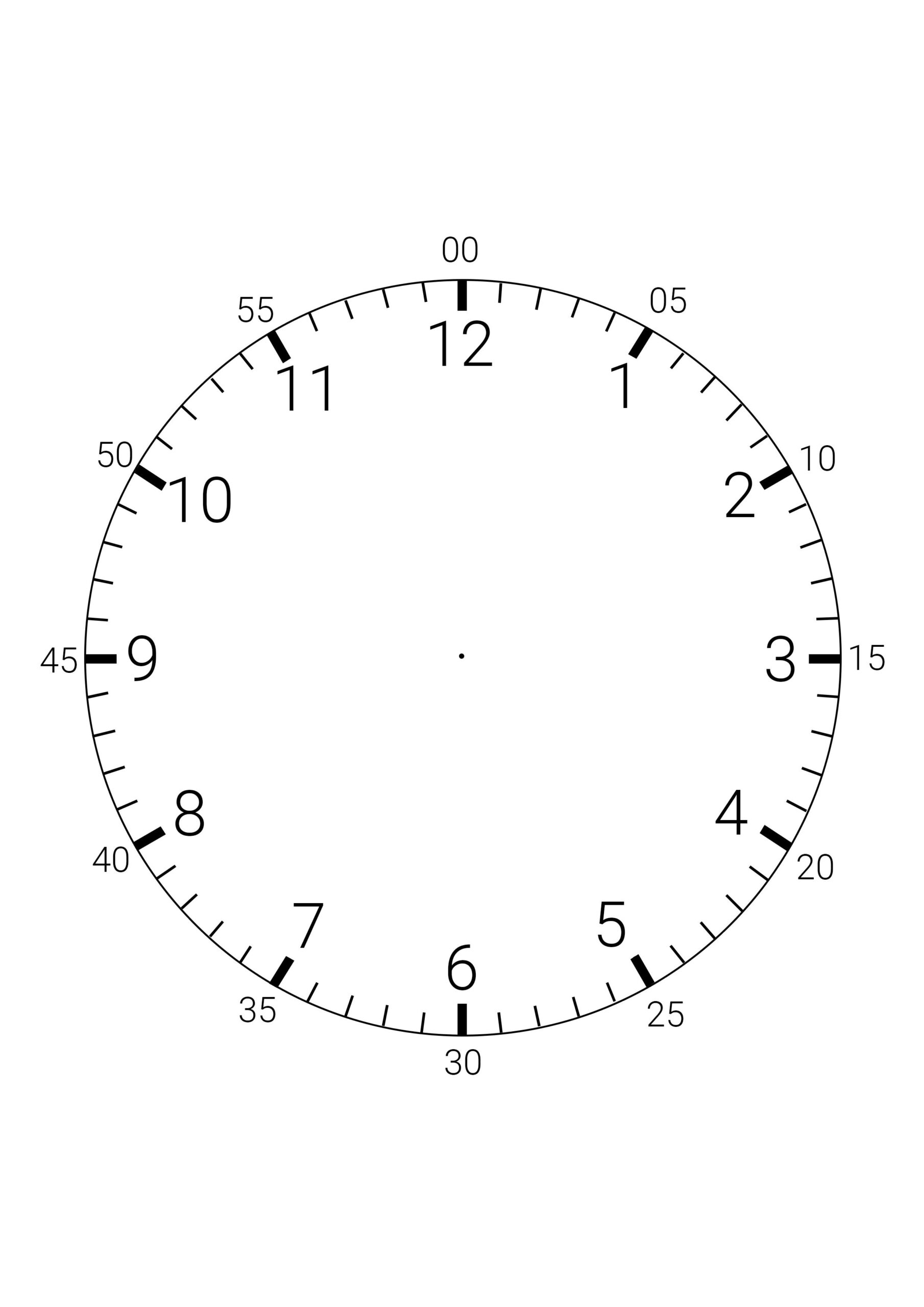 Free Printable Blank Clock Worksheets