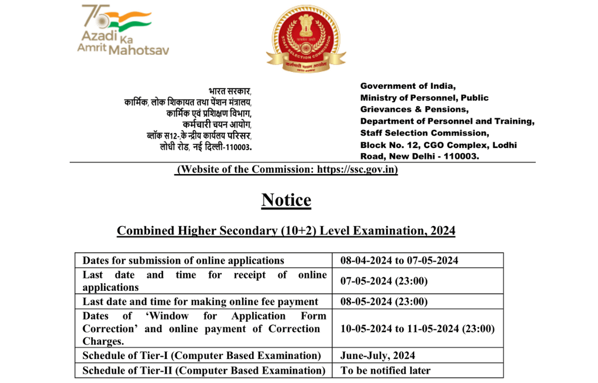 ssc chsl notification 2024 pdf out 3712 vacancy for ldc jsa and deo